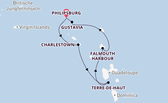 Karibik ab Philipsburg, St. Maarten auf der Star Flyer