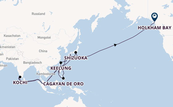 Transpazifik ab Manila, Philippinen auf der Le Jacques Cartier