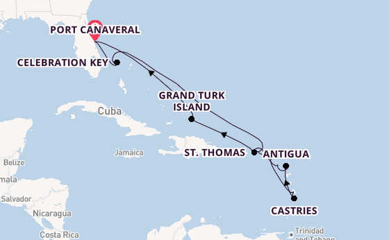 Caribbean from Port Canaveral, Florida, USA with the Star Princess