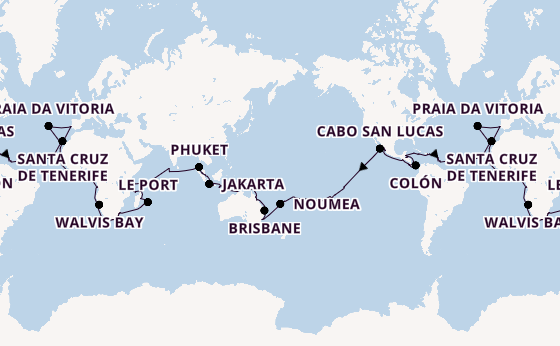 Weltreise ab Lissabon, Portugal auf der VASCO DA GAMA