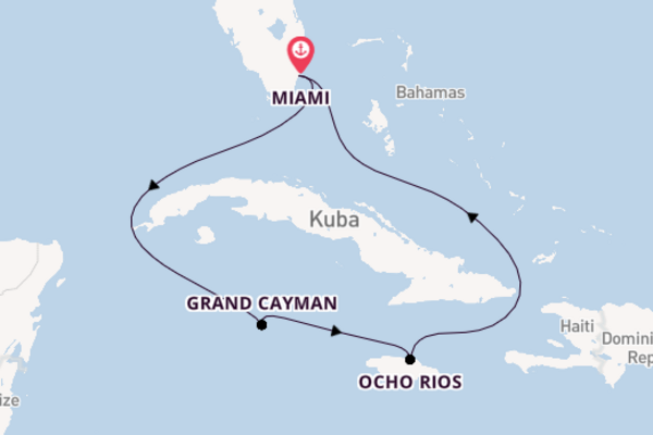 In 6 Tagen nach Miami über Grand Cayman