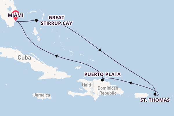 Caribbean from Miami, Florida, USA with the Norwegian Luna