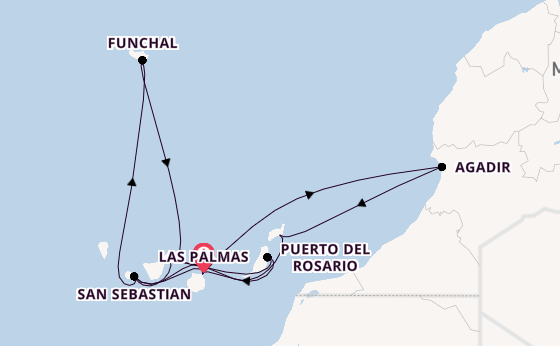 Kanarische Inseln ab Deutschland auf der Mein Schiff 7