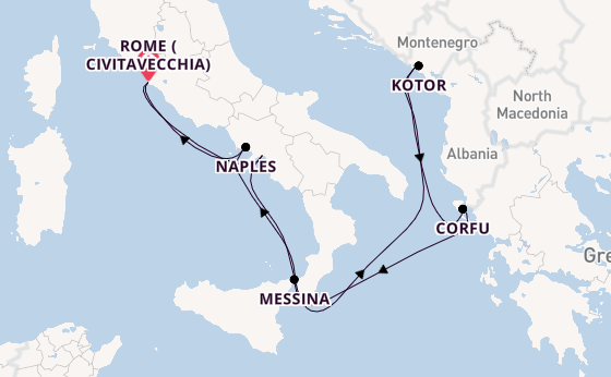 Mediterranean Sea from Rome (Civitavecchia), Italy with the Enchanted Princess