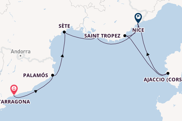 Westelijke Middellandse Zee vanaf Tarragona, Spanje met de Azamara Quest