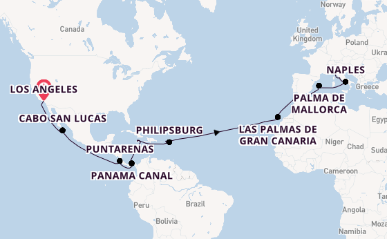 Transatlantic from Los Angeles, California with the MSC Magnifica