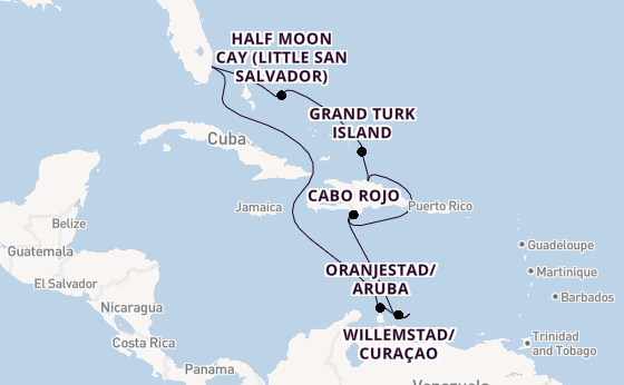 Caribbean from Fort Lauderdale (Port Everglades), Florida, USA with the Eurodam