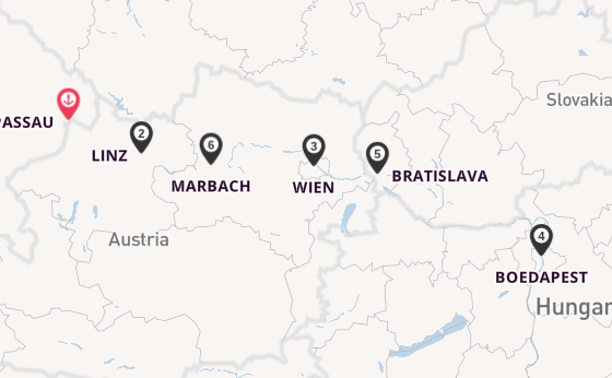 Donau vanaf Passau, Duitsland met de MS Celina