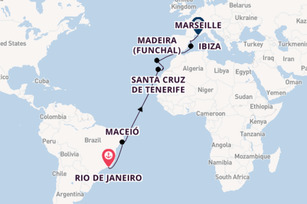 Transatlantic & Repositioning from Rio de Janeiro, Brazil with the MSC Splendida