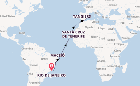 Transatlantic from Rio de Janeiro, Brazil with the MSC Virtuosa