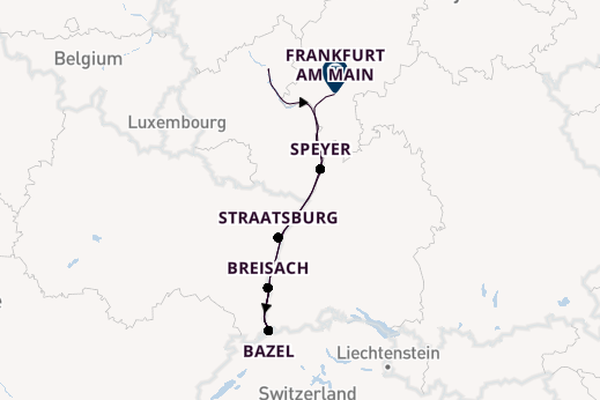 Rijn vanaf Koblenz, Duitsland met de Andrea