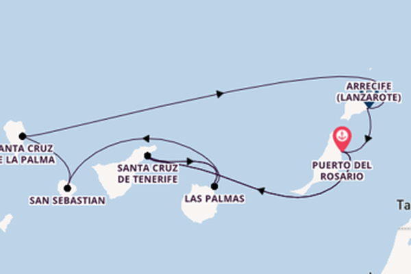 Kanarische Inseln ab Puerto del Rosario, Fuerteventura, Spanien auf AIDAsol