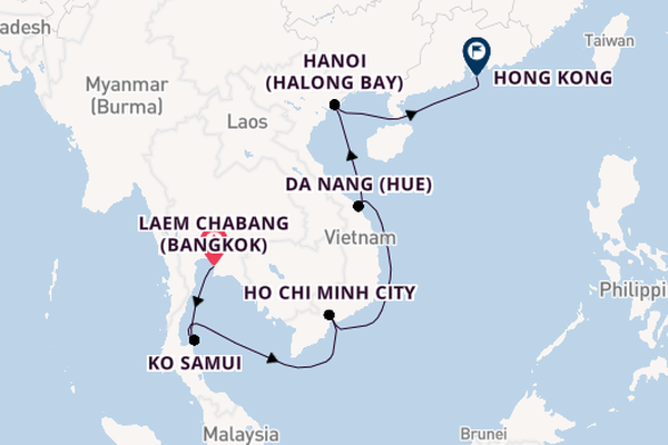 Southeast Asia from Laem Chabang (Bangkok), Thailand with the Luminara