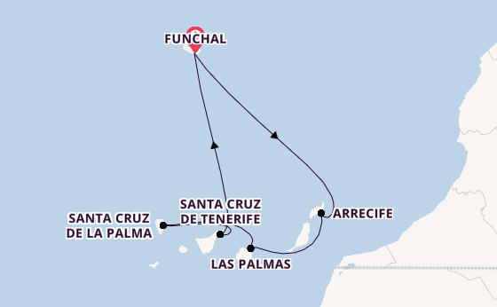 Canary Islands from Funchal, Madeira, Portugal with the MSC Fantasia