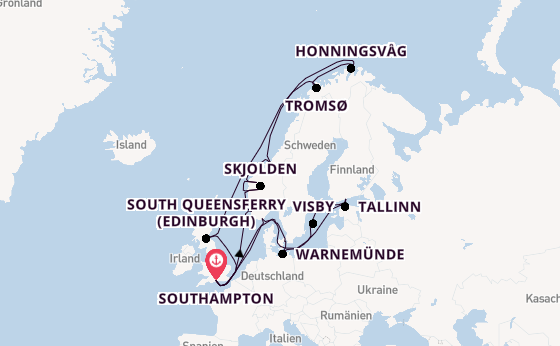 Norwegen ab Southampton, Großbritannien auf der Sky Princess