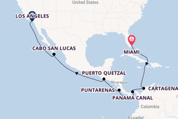 Miami to Los Angeles via Panama Canal