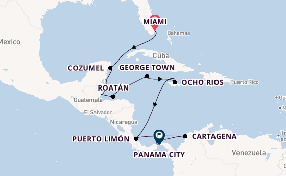 Western Caribbean from Miami, Florida with the Seven Seas Splendor