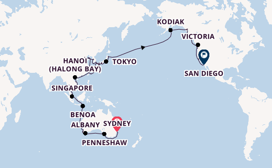 Transpacific from Sydney, Australia with the Azamara Quest