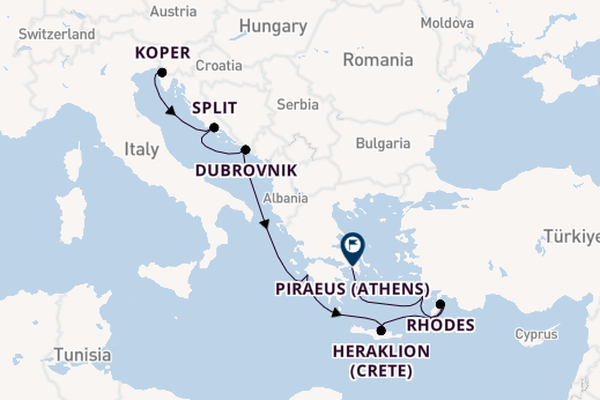 Eastern Mediterranean from Trieste, Italy with the Allura