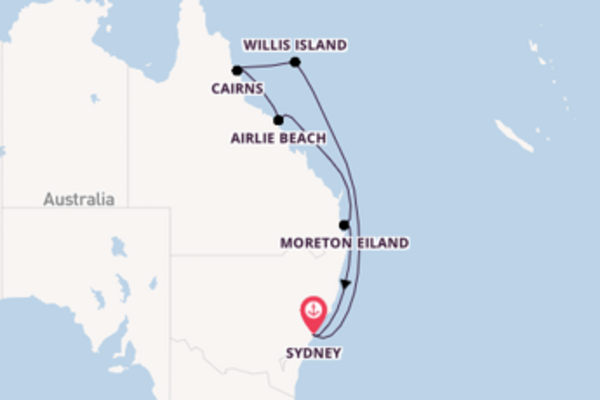 Cruise naar Sydney via Cairns