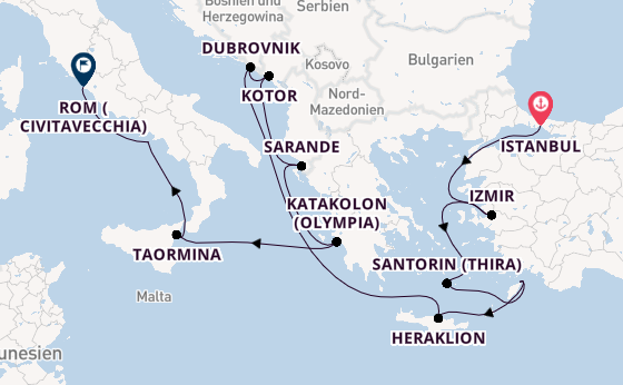 Mittelmeer ab Istanbul, Türkei auf der Sirena