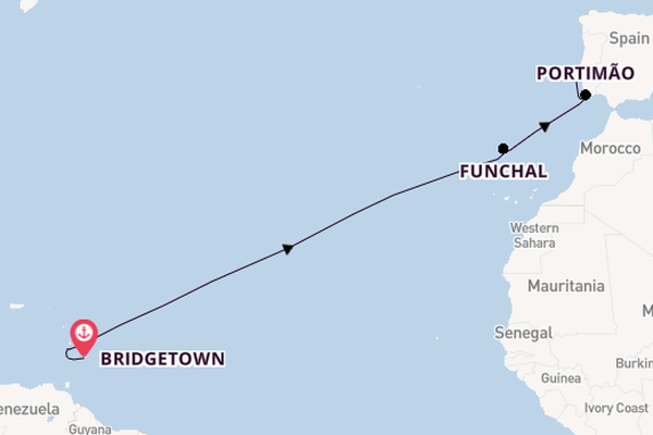 Portugal from Bridgetown, Barbados with the Seabourn Ovation 