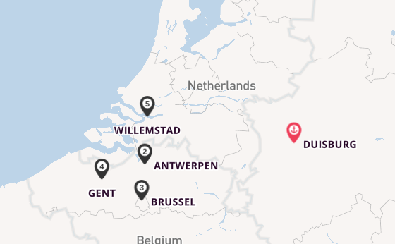 Rijn vanaf Duisburg, Duitsland met de A-ROSA AQUA