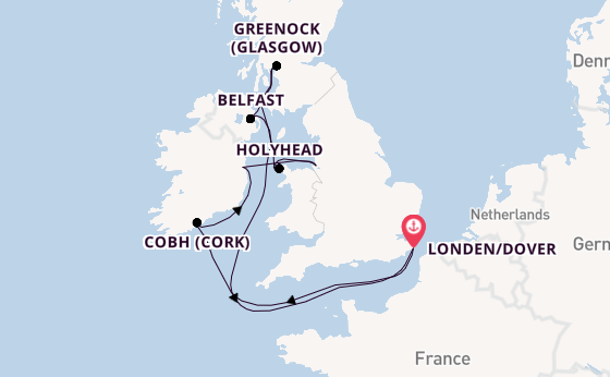 Verenigd Koninkrijk vanaf Londen/Dover, Groot-Brittannië met de Carnival Legend