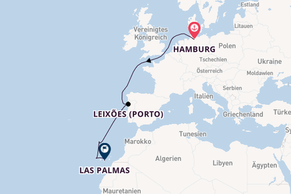 Kanarische Inseln ab Hamburg, Deutschland auf der VASCO DA GAMA