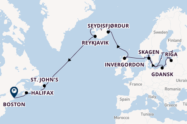 trans-Atlantisch vanaf Kopenhagen, Denemarken met de Caribbean Princess