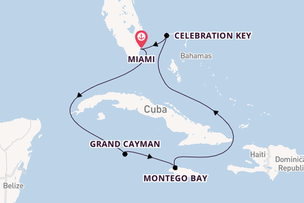 Caribbean from Miami, Florida, USA with the Carnival Horizon