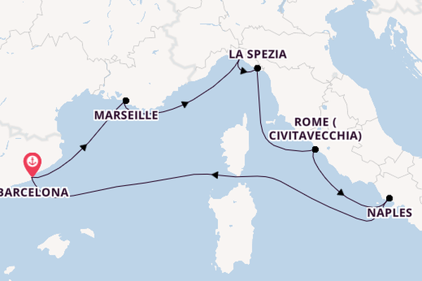 Western Mediterranean from Barcelona, Spain with the Celebrity Xcel