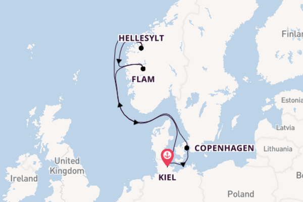 Norway From Kiel with the MSC Euribia