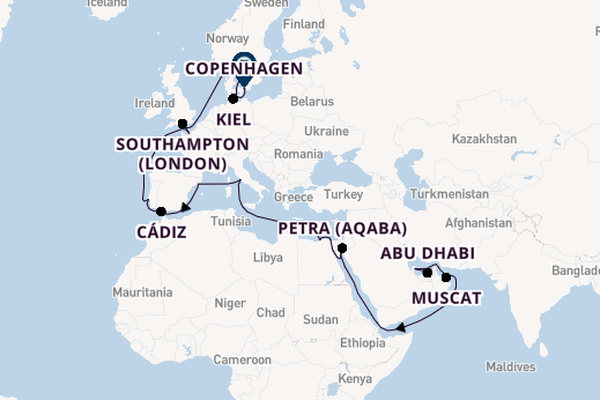Middle East from Dubai, United Arab Emirates with the MSC Euribia