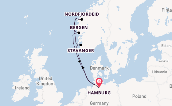 Norway from Australia with the MSC Preziosa