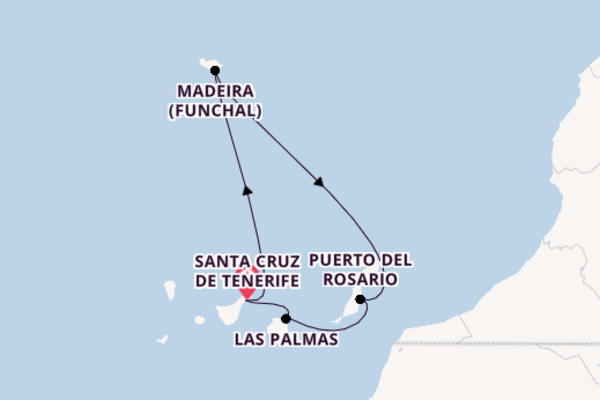 Canary Islands from Santa Cruz de Tenerife, Spain with the Azura