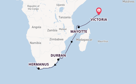 Afrika vanaf Victoria, Seychellen met de HANSEATIC nature