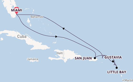 Caribbean vanaf Miami, Verenigde Staten met de Seabourn Quest
