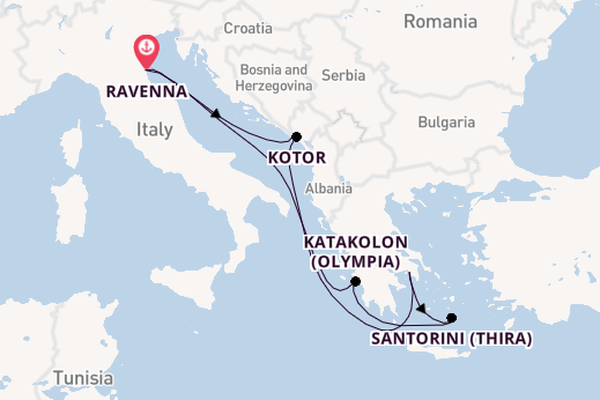 Mediterranean from Ravenna, Italy with the Brilliance of the Seas