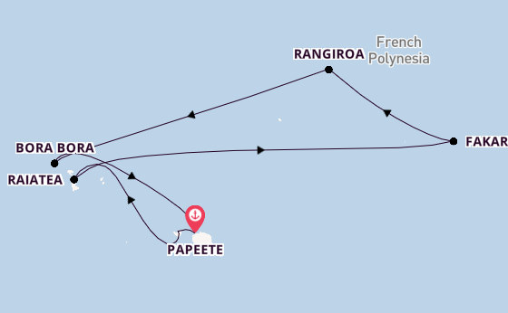 French Polynesia from Papeete, Tahiti, French Polynesia with the Silver Whisper