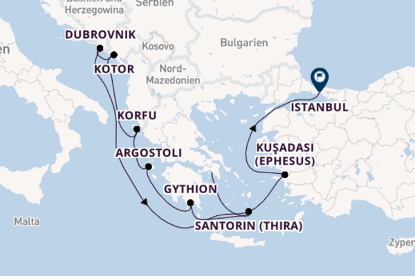11 Tage Mittelmeer Kreuzfahrt