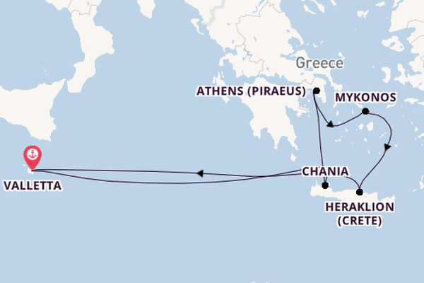 Mediterranean Sea from Valletta, Malta with the Azura