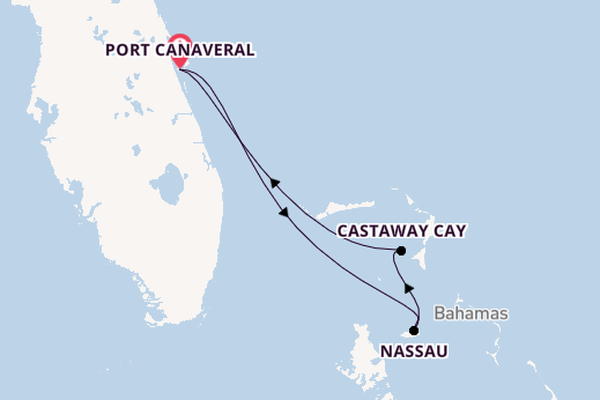 Caribbean vanaf Port Canaveral, Verenigde Staten met de Disney Magic