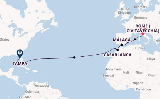 Transatlantic from Rome (Civitavecchia), Italy with the Celebrity Constellation
