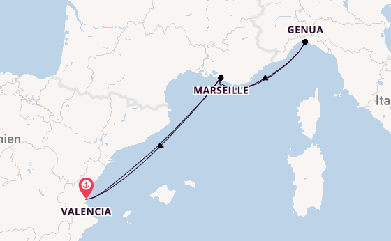 Westliches Mittelmeer ab Valencia, Spanien auf der MSC Musica