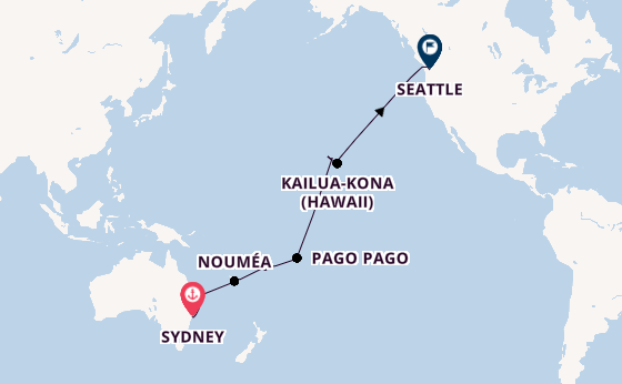 Transpacific from Sydney, Australia with the Noordam