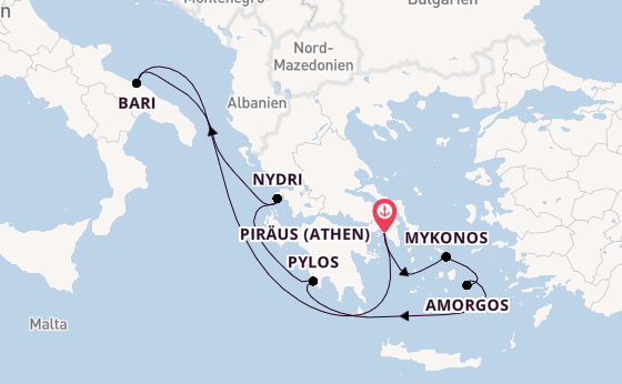 Östliches Mittelmeer ab Piräus (Athen), Griechenland auf der EXPLORA II