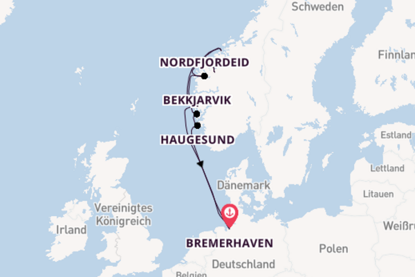 In 10 Tagen nach Bremerhaven über Bekkjarvik
