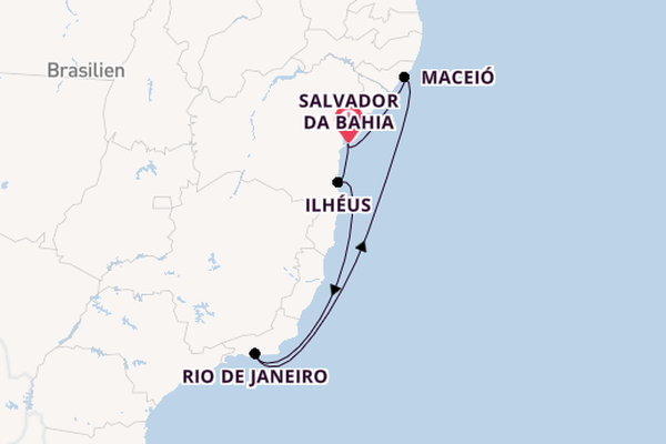 Brasilien ab Salvador da Bahia, Brasilien auf der MSC Armonia 