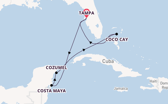 Caribbean vanaf Tampa, Verenigde Staten met de Radiance of the Seas